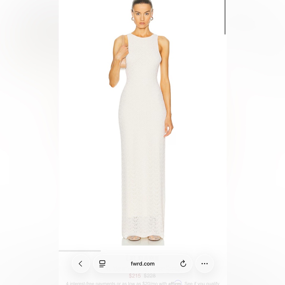 L'Academie White Sleeveless Maxi Dress